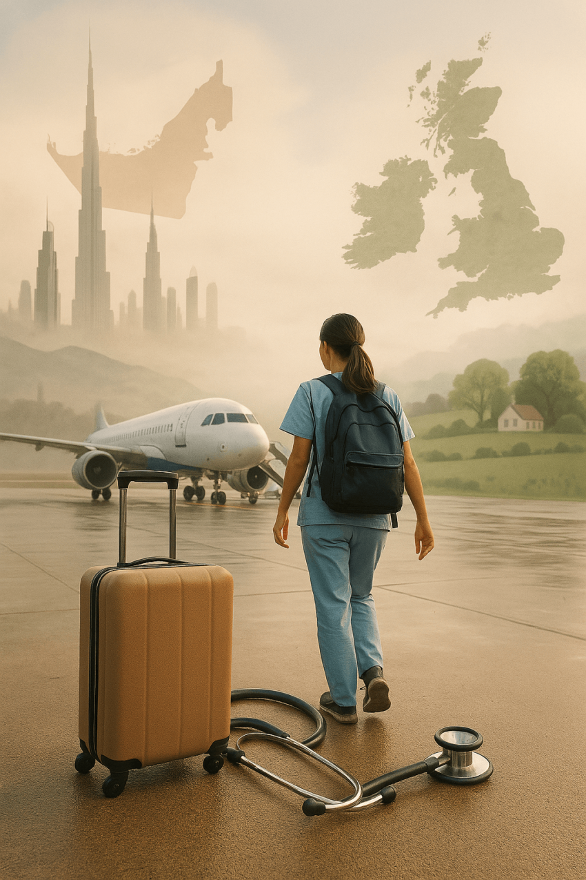 nurse from Dubai to UK 